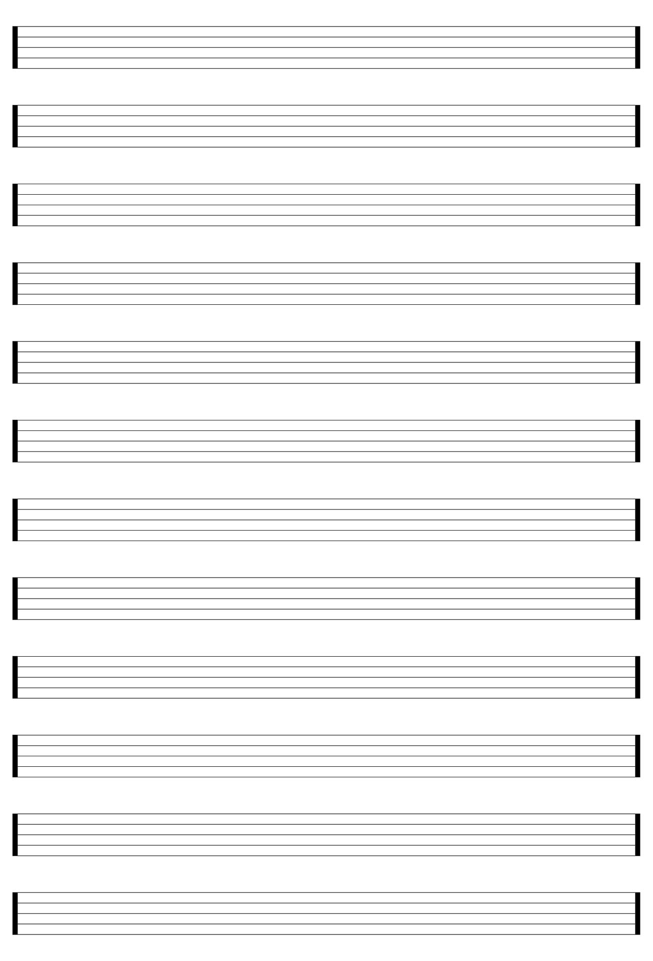 10 Best Free Printable Staff Paper Blank Sheet Music Printablee