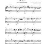 100 Years By Five For Fighting Piano Sheet Music Intermediate Level