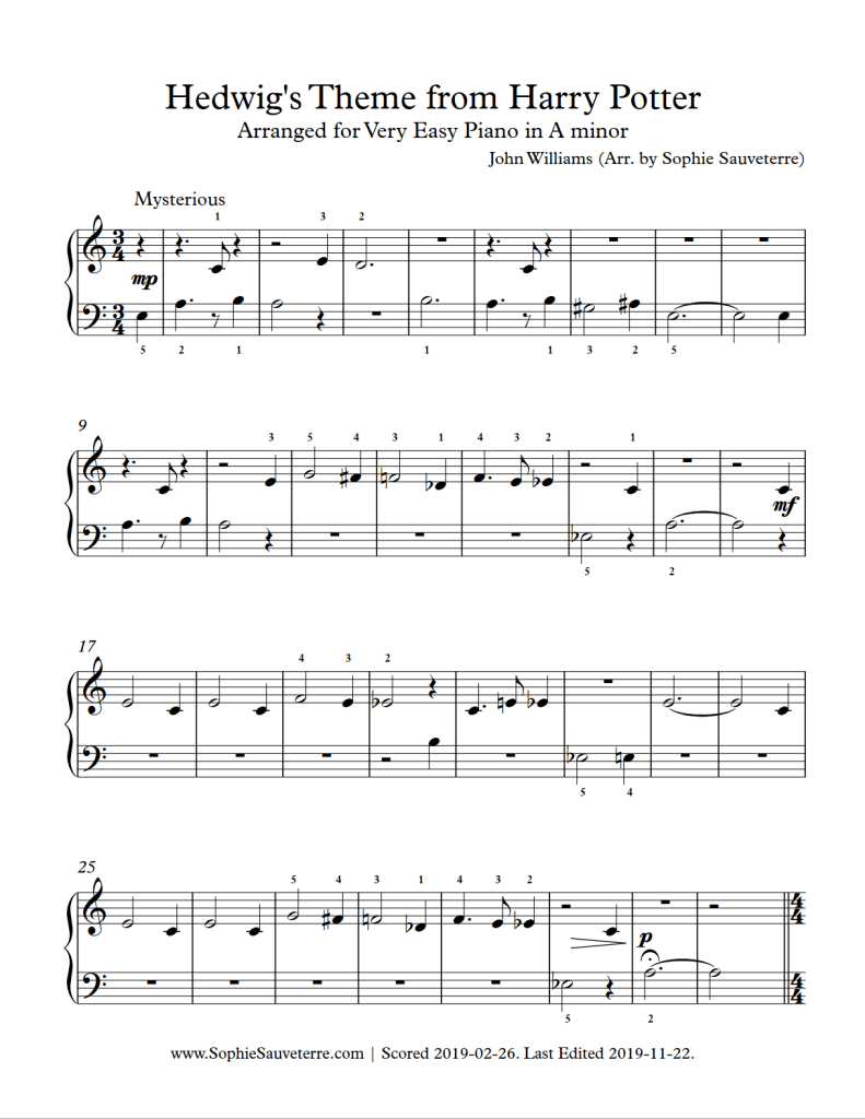 13 Harry Potter Theme Free Piano Sheet Music Ideas Music Note Download