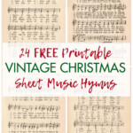 24 Printable Vintage Christmas Sheet Music Hymns Rose Clearfield