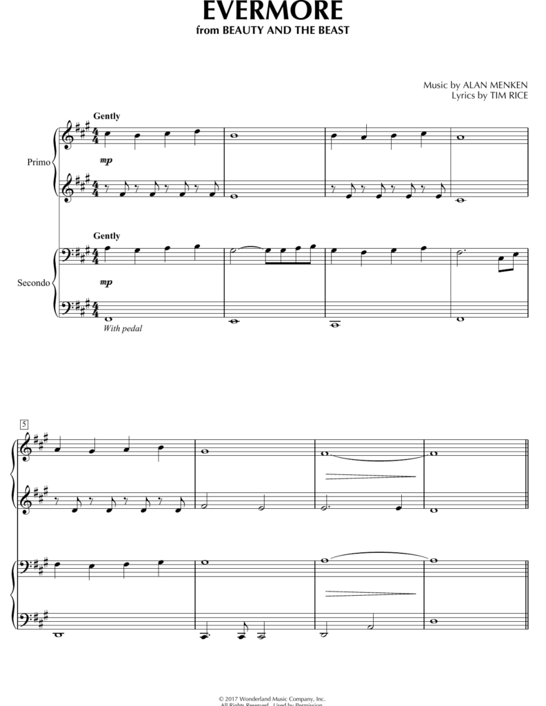 Alan Menken Evermore from Beauty And The Beast Sheet Music PDF 