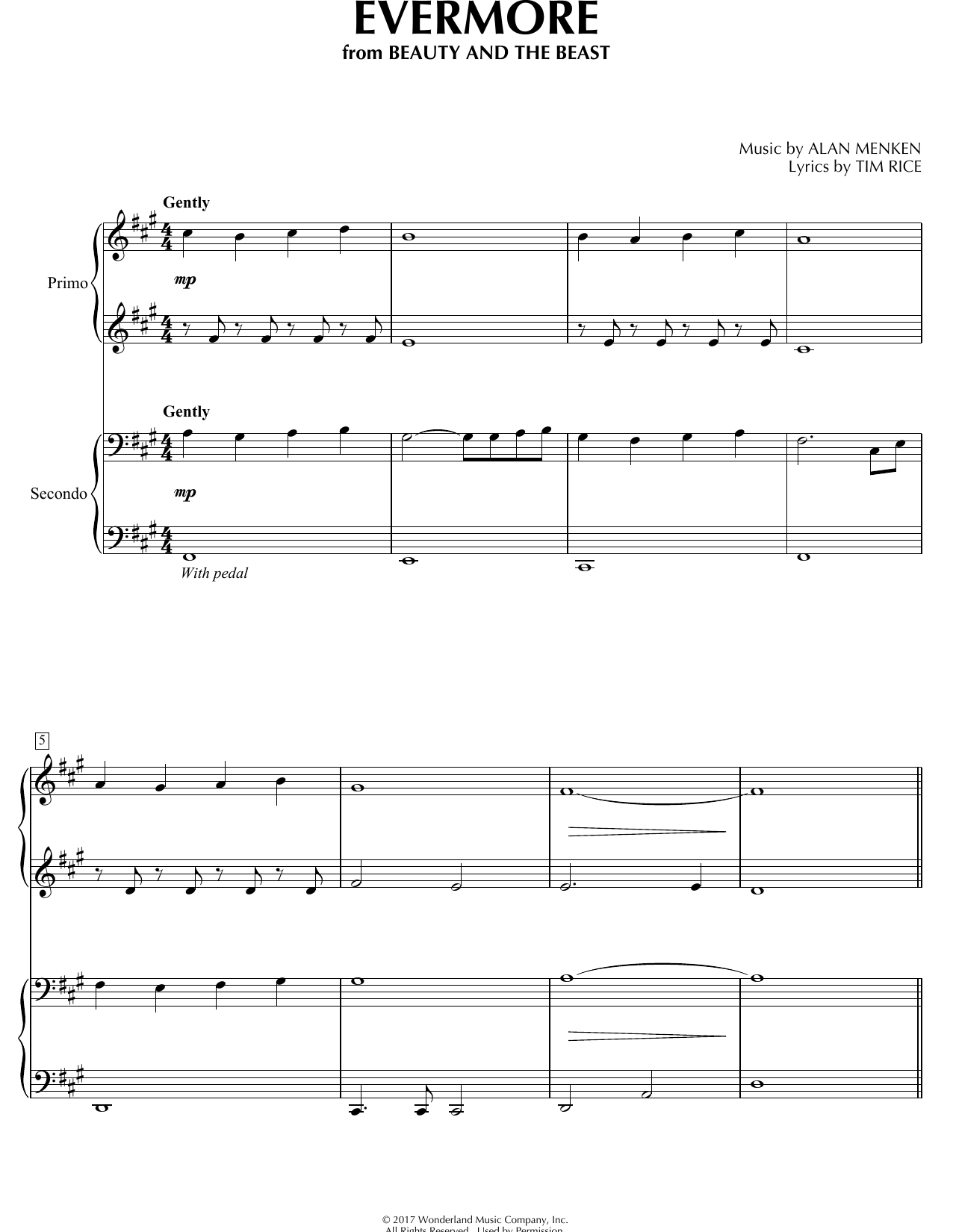 Alan Menken Evermore from Beauty And The Beast Sheet Music PDF 