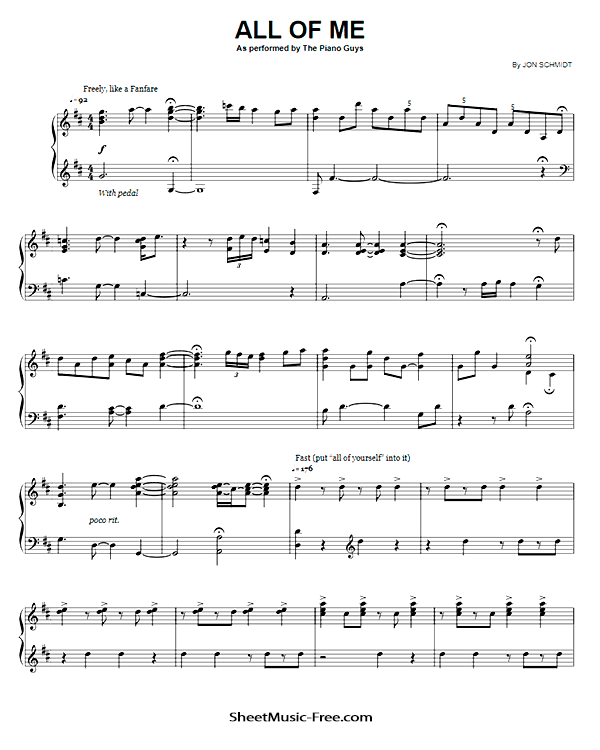 All Of Me Sheet Music The Piano Guys SHEETMUSIC FREE COM