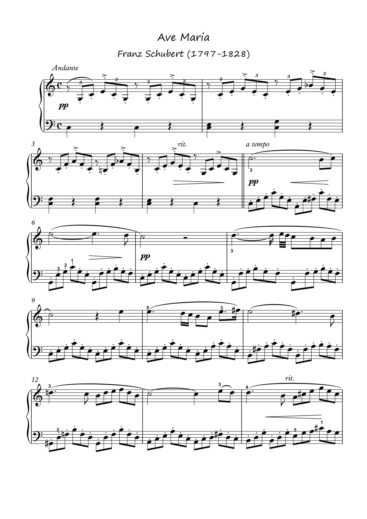 Ave Maria By Franz Schubert For Easy Piano Sheet Music With Mp3 Sheet 