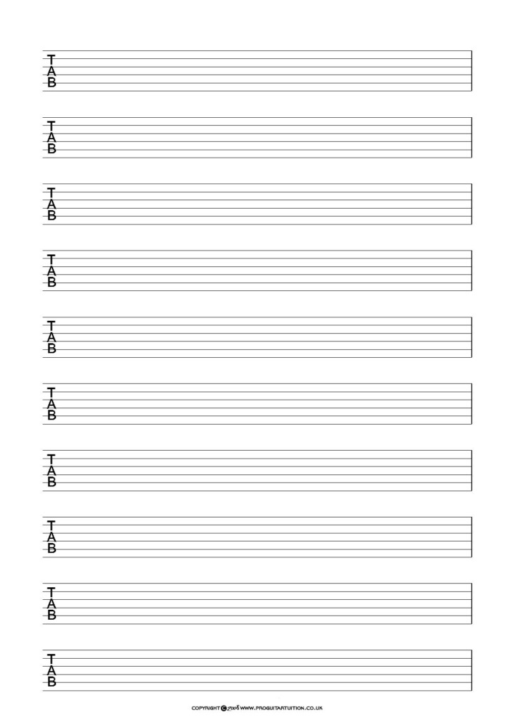 Blank Sheet Music For Guitar 100 Blank Guitar Tabs Guitar Tabs 