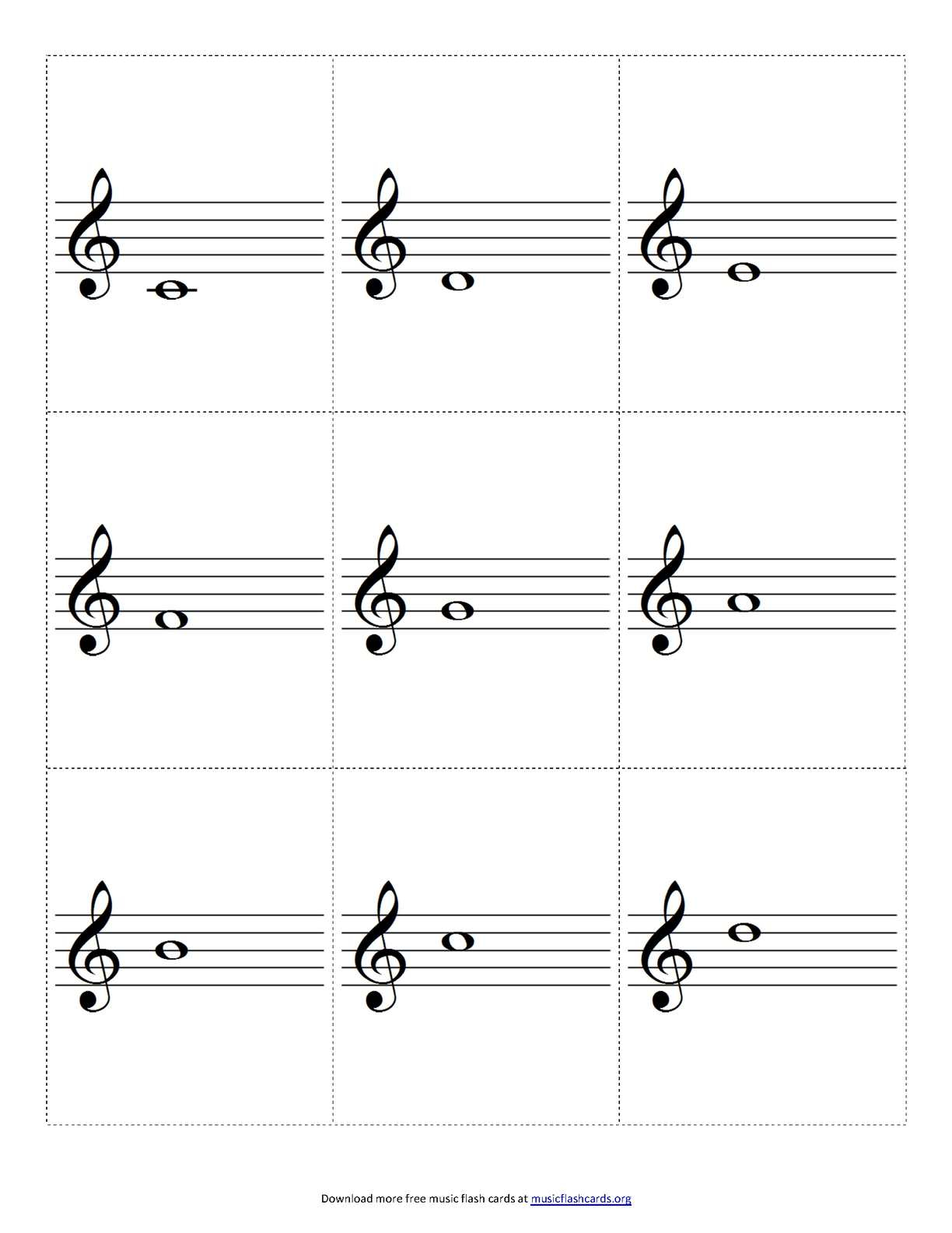 Calam o Printable Flash Cards For Learning Treble Clef Notes