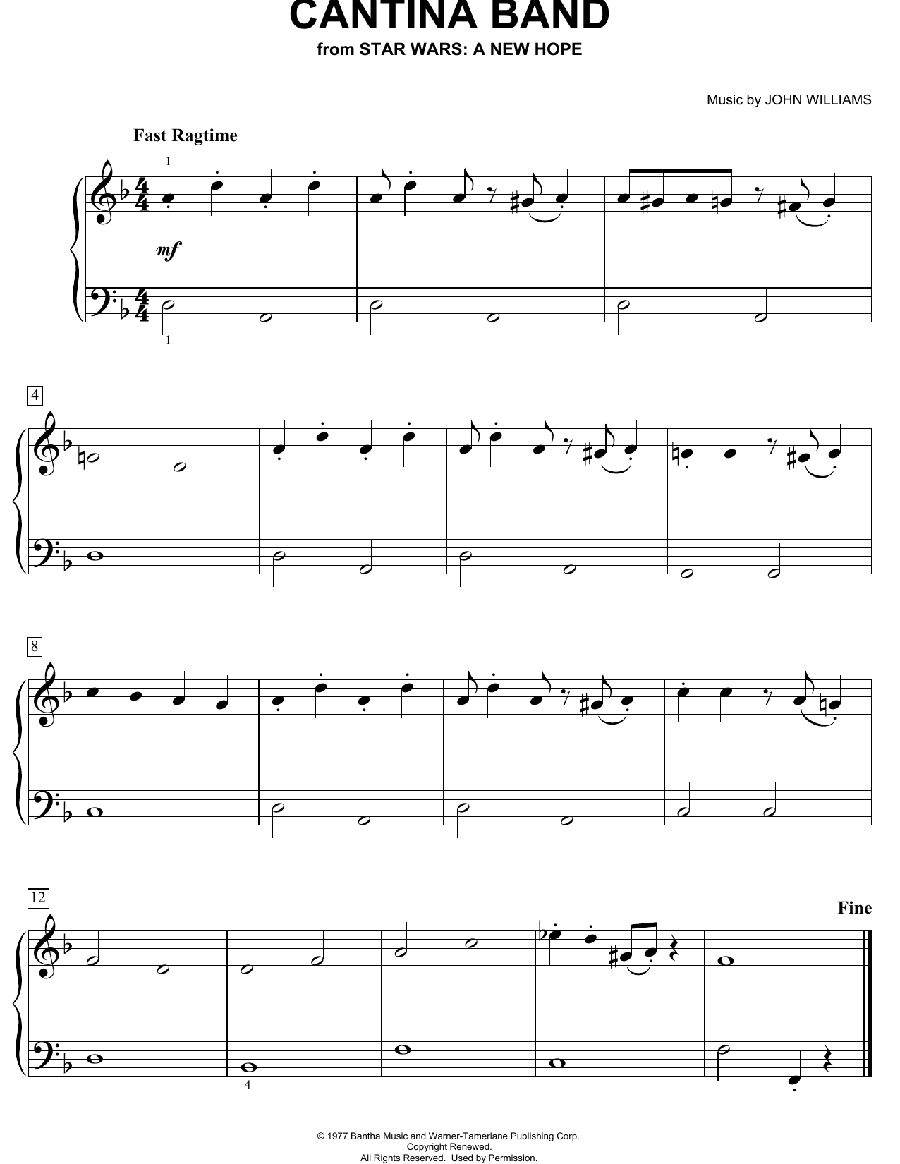 Cantina Band Sheet Music Direct