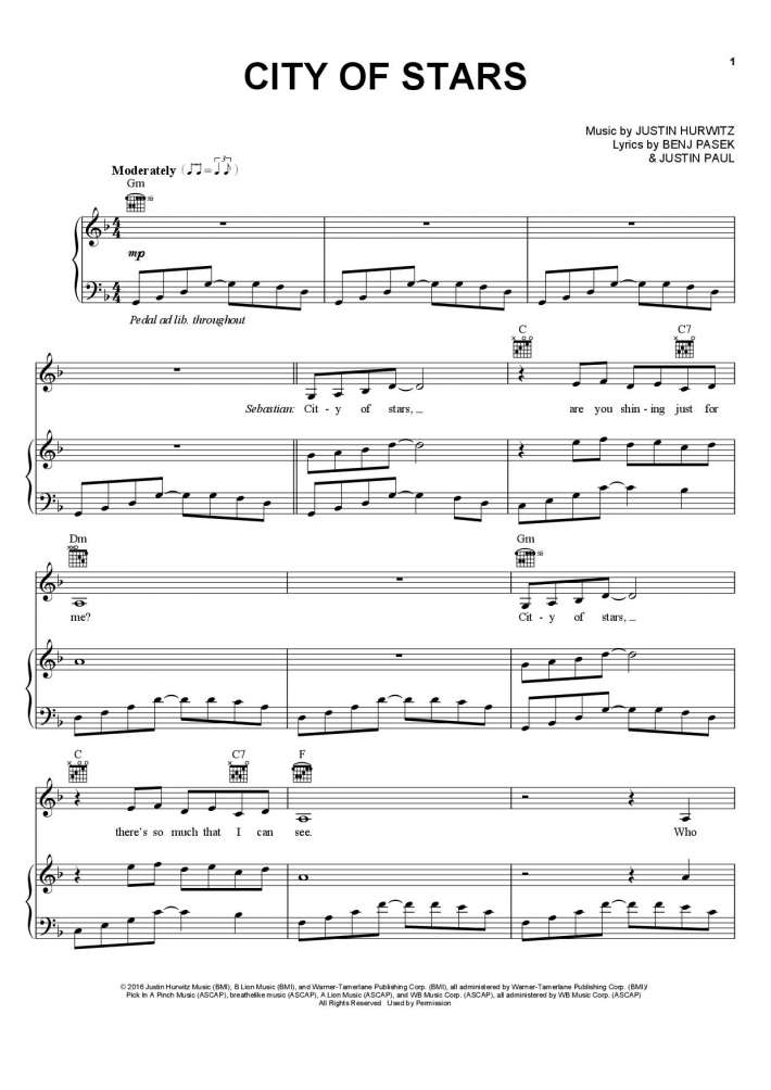 City Of Stars Piano Sheet Music OnlinePianist