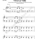 Coldplay Viva La Vida Easy Piano Music Download And Print coldplay