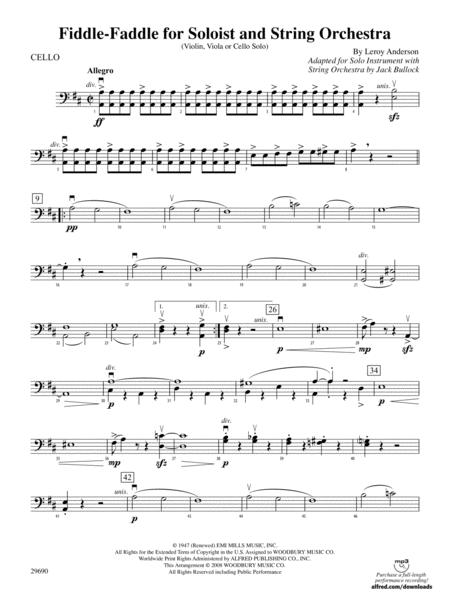 Fiddle Faddle for Soloist And String Orchestra Cello By Leroy