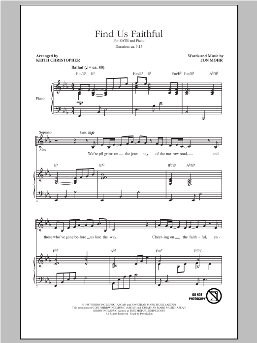 Find Us Faithful Sheet Music Direct