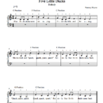 Five Little Ducks By Nursery Rhyme Piano Sheet Music Rookie Level