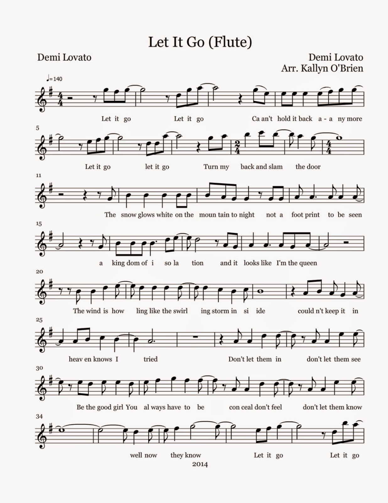 Flute Sheet Music Let It Go Sheet Music