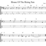 Free Bass Tab Sheet Music House Of The Rising Sun Guitar Sheet Music