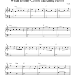 Free Easy Beginners Piano Sheet Music When Johnny Comes Marching Home