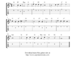 Free Easy Guitar Tab Sheet Music Notes The Christian Hymn Abide With Me