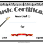 Free Editable Music Certificate Template Free And Customizable