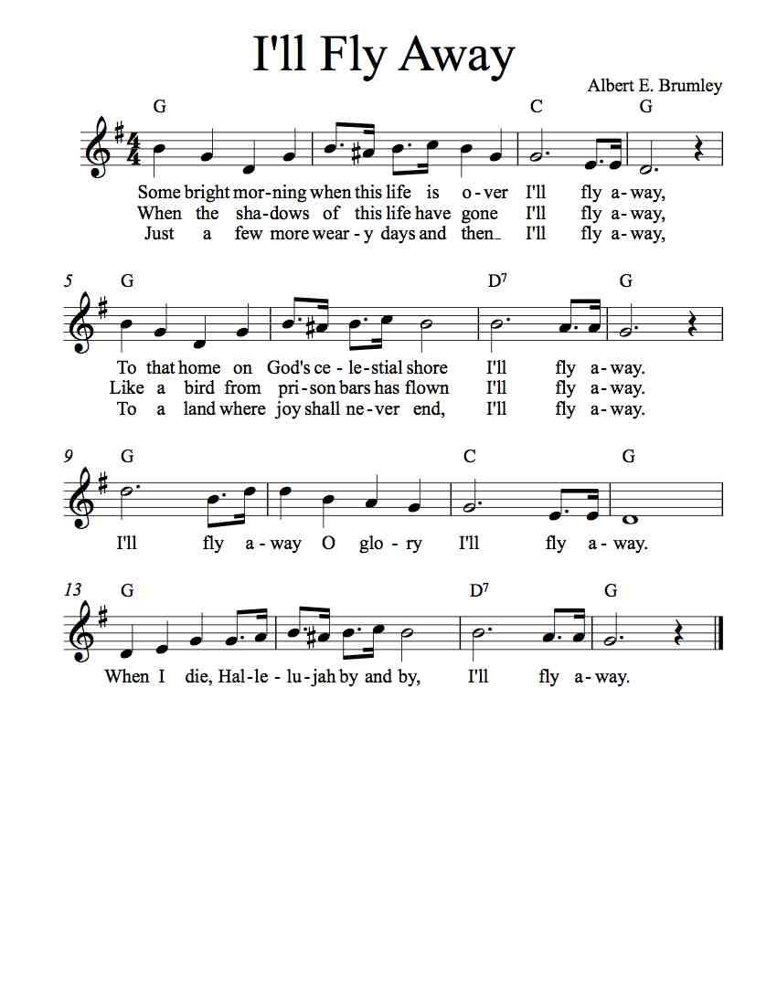 Free Lead Sheet I ll Fly Away Music Chords Ukulele Music Lead Sheet