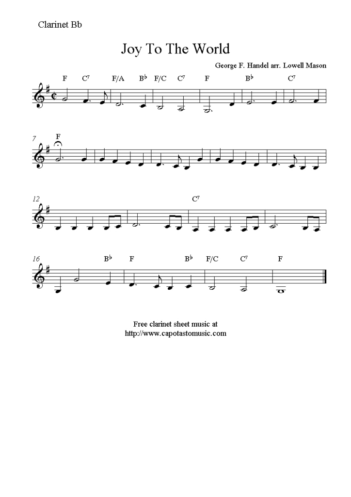 Free Printable Christmas Songs For Clarinet Free Printable