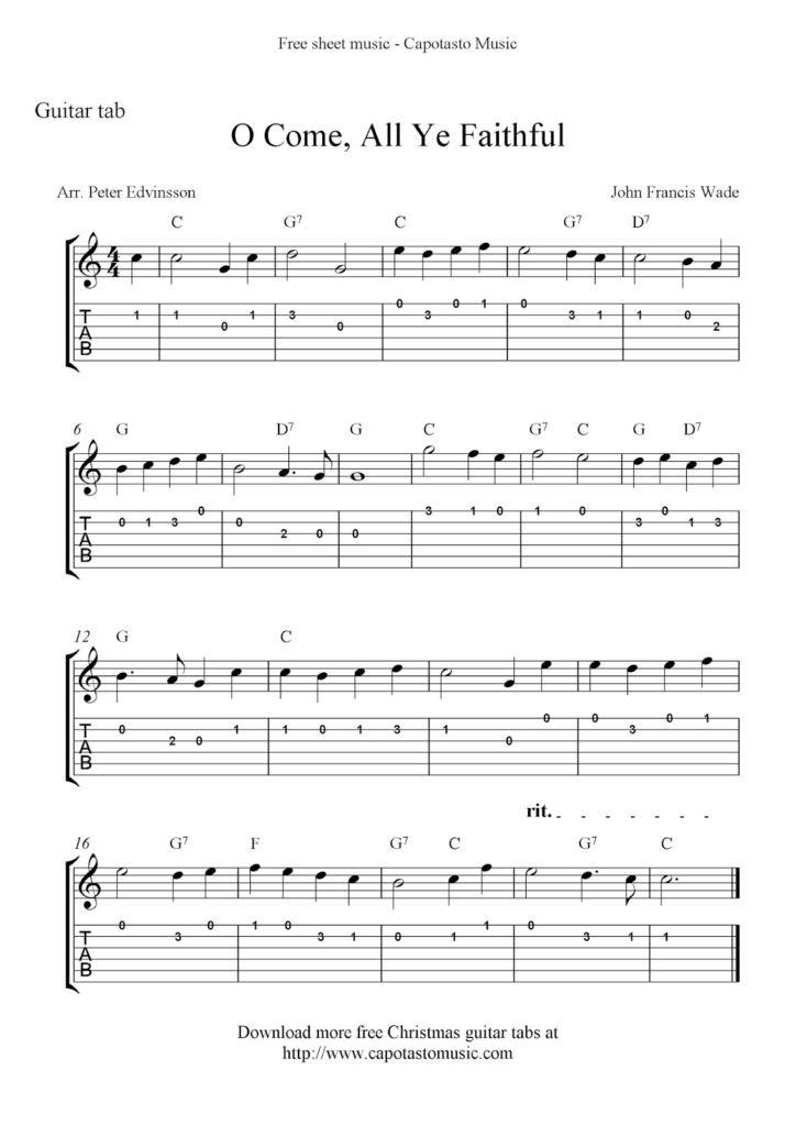 Free Printable Guitar Tabs For Beginners Free Printable