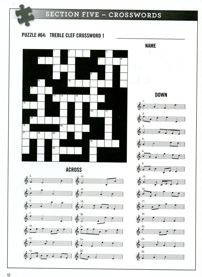 FREE Printable Music Notes Crossword Puzzle Music Activities Music 