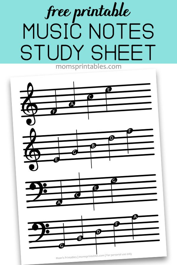 Free Printable Music Notes Sheet Teaching Music Notes Learning Music 