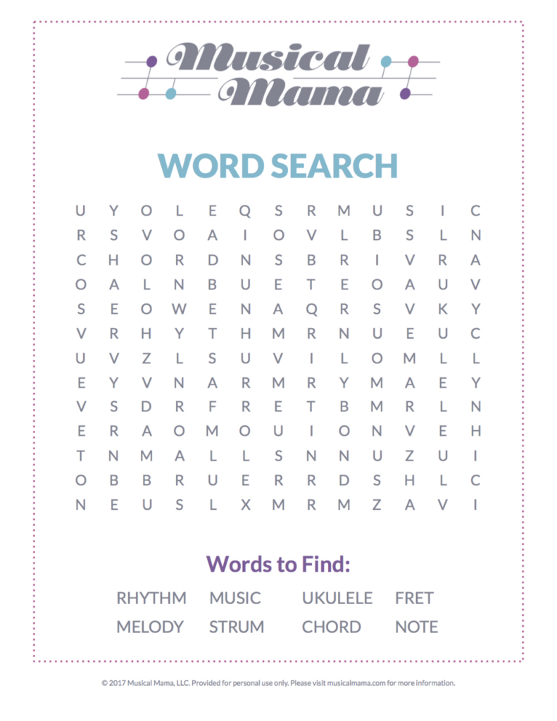 Free Printable Music Word Searches Free Printable