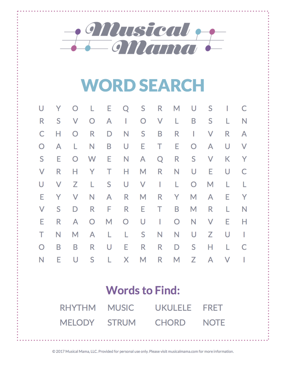 Free Printable Music Word Searches Free Printable