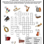 Free Printable Musical Instruments Crossword Music Instruments Kids