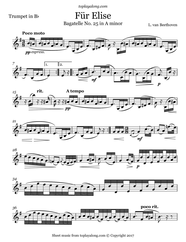 Free Printable Piano Sheet Music Fur Elise Free Printable