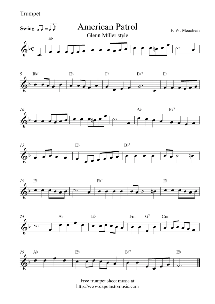 Free Printable Trumpet Music