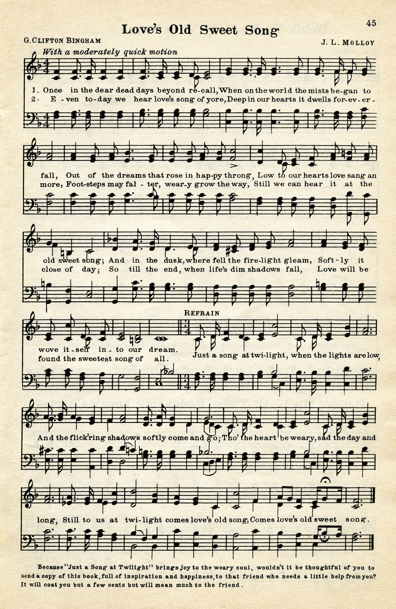 Free Vintage Sheet Music Graphic Love s Old Sweet Song Old Design 