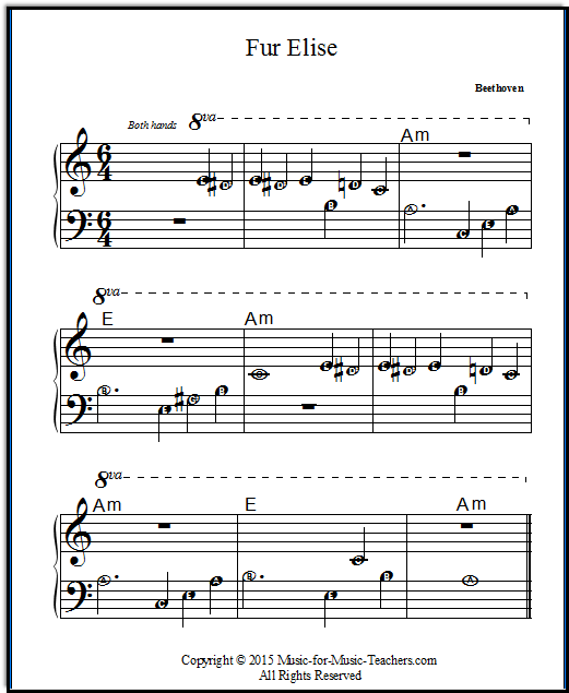 Fur Elise Free Easy Printable Sheet Music For Beginner Piano