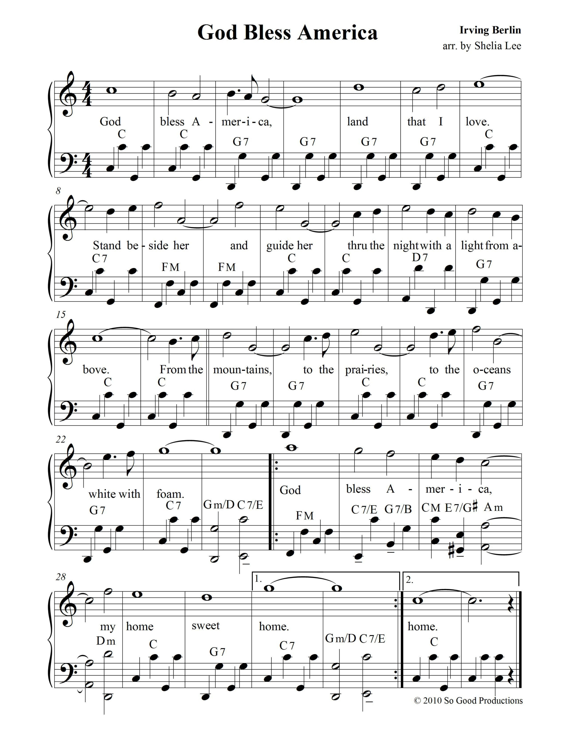 God Bless America Sheet Music Free Pdf Google Search Hymn Music 