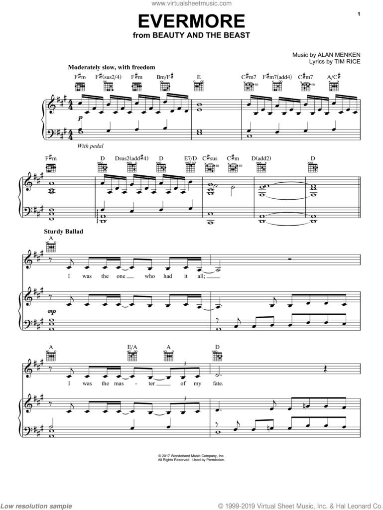 Groban Evermore from Beauty And The Beast Sheet Music For Voice 