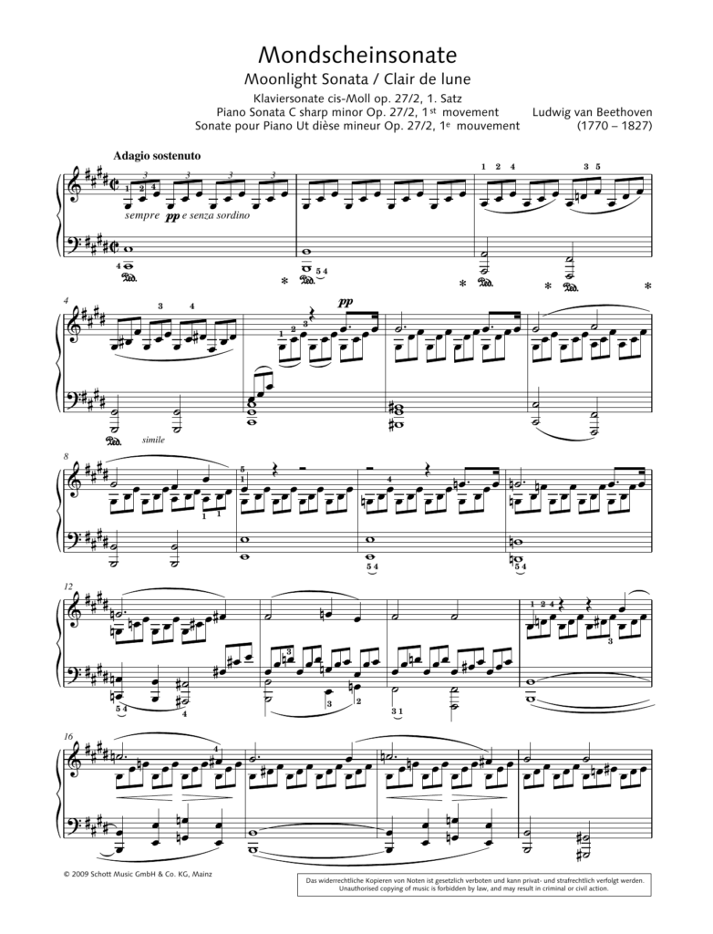 Hans Gunter Heumann Moonlight Sonata In C sharp Minor Sheet Music PDF 