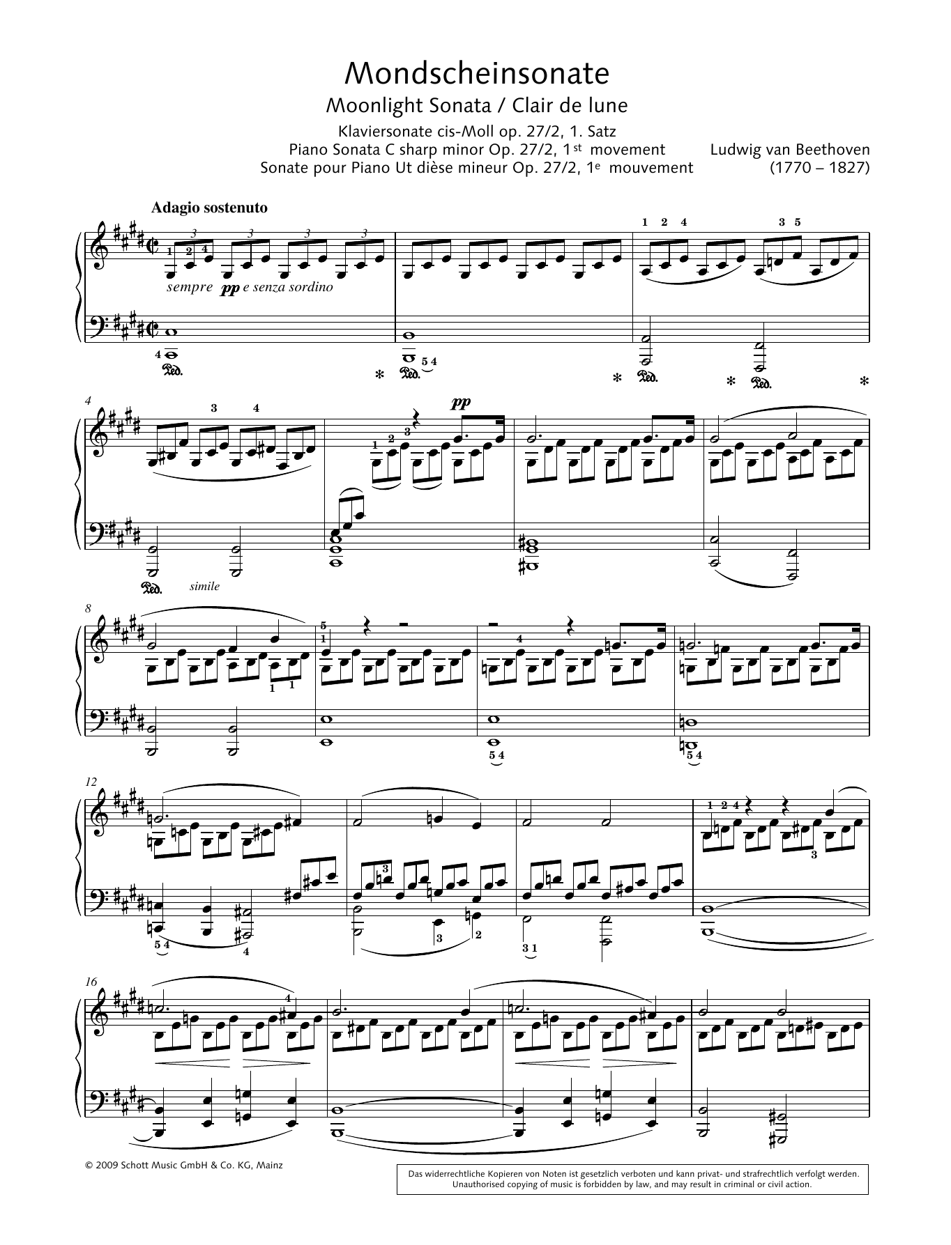 Hans Gunter Heumann Moonlight Sonata In C sharp Minor Sheet Music PDF 