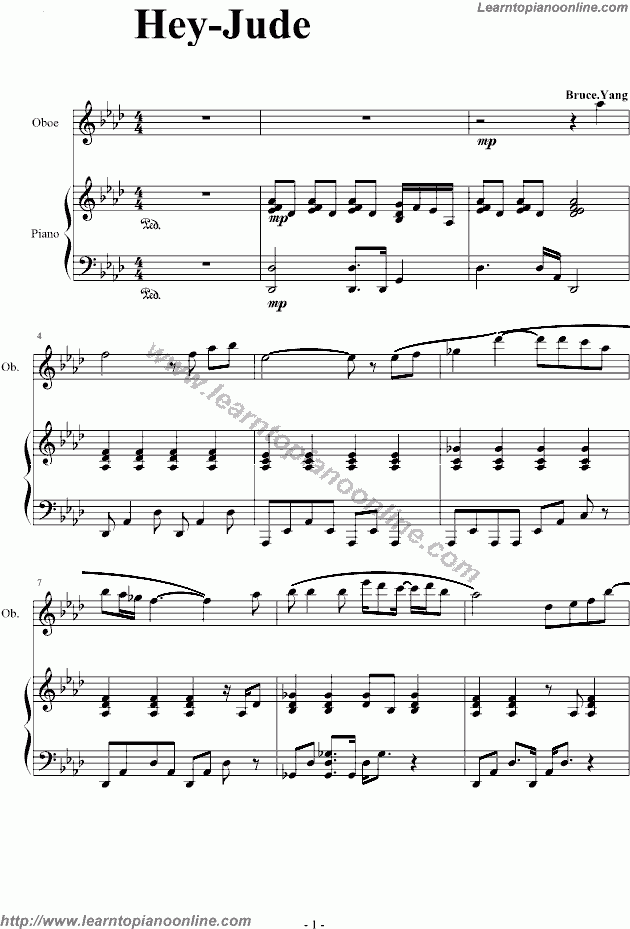 Hey Jude By The Beatles Free Piano Sheet Music Learn How To Play 