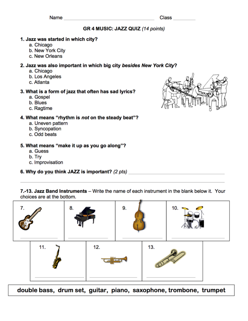 Jazz Quiz Music Education Teaching Music Music Theory For Beginners