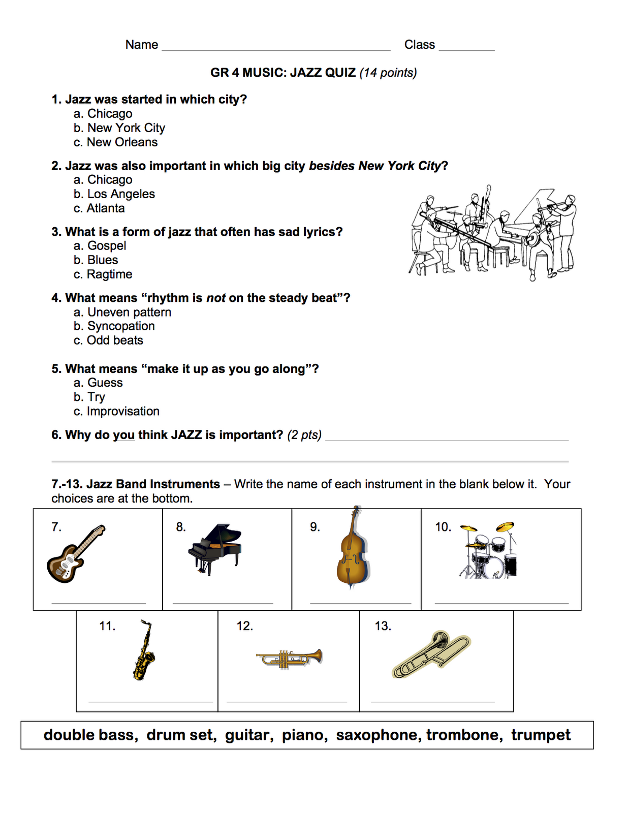 Jazz Quiz Music Education Teaching Music Music Theory For Beginners