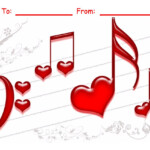 Lovely Free Printable Valentine Card With Musical Notes Music Notes