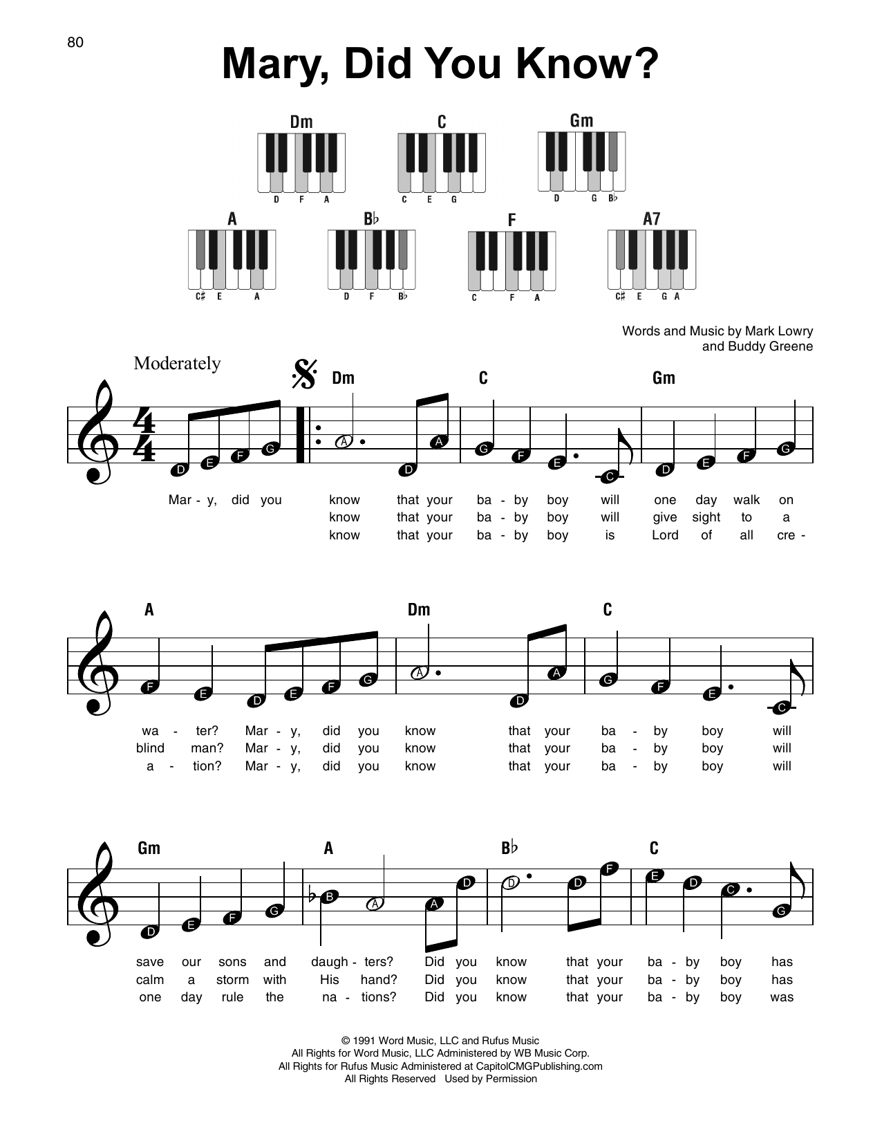 Mary Did You Know Sheet Music Mark Lowry Super Easy Piano