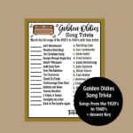 Milestone Birthday Games Golden Oldies Song Trivia Birthday Etsy