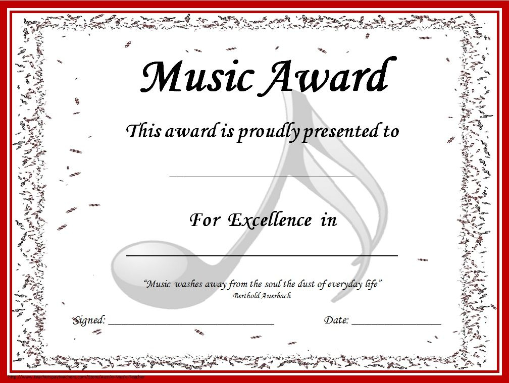 MUSIC AWARD CERTIFICATES editable 41 editable Certificates Making 