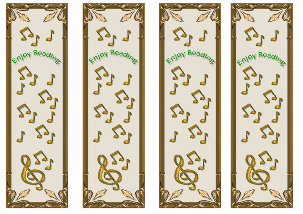 Music Bookmarks Birthday Printable