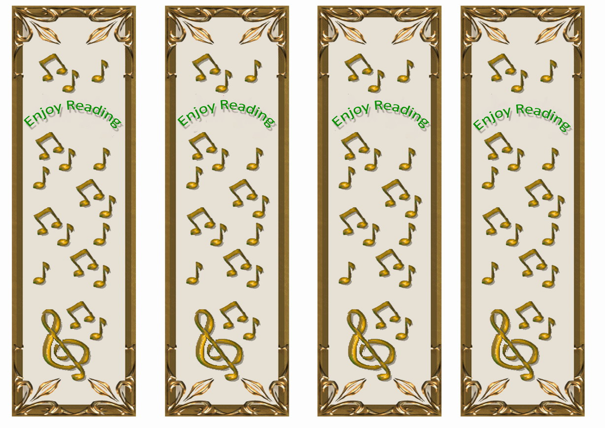 Music Bookmarks Birthday Printable