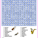 Musical Instruments Word Search Printable Word Search Printable