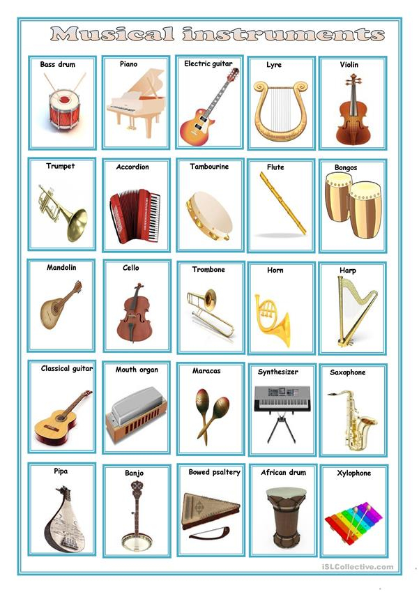 Musical Instruments Worksheet Free ESL Printable Worksheets Made By