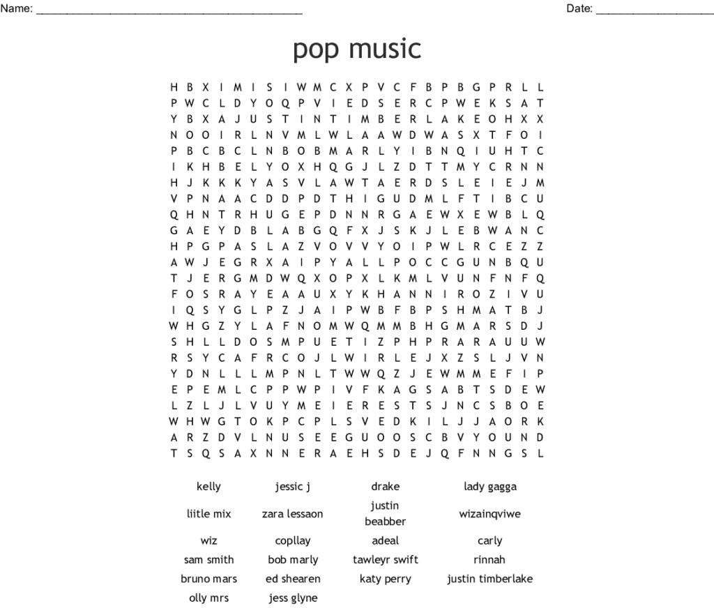 Musical Terms Word Search Wordmint Free Printable Music Word 