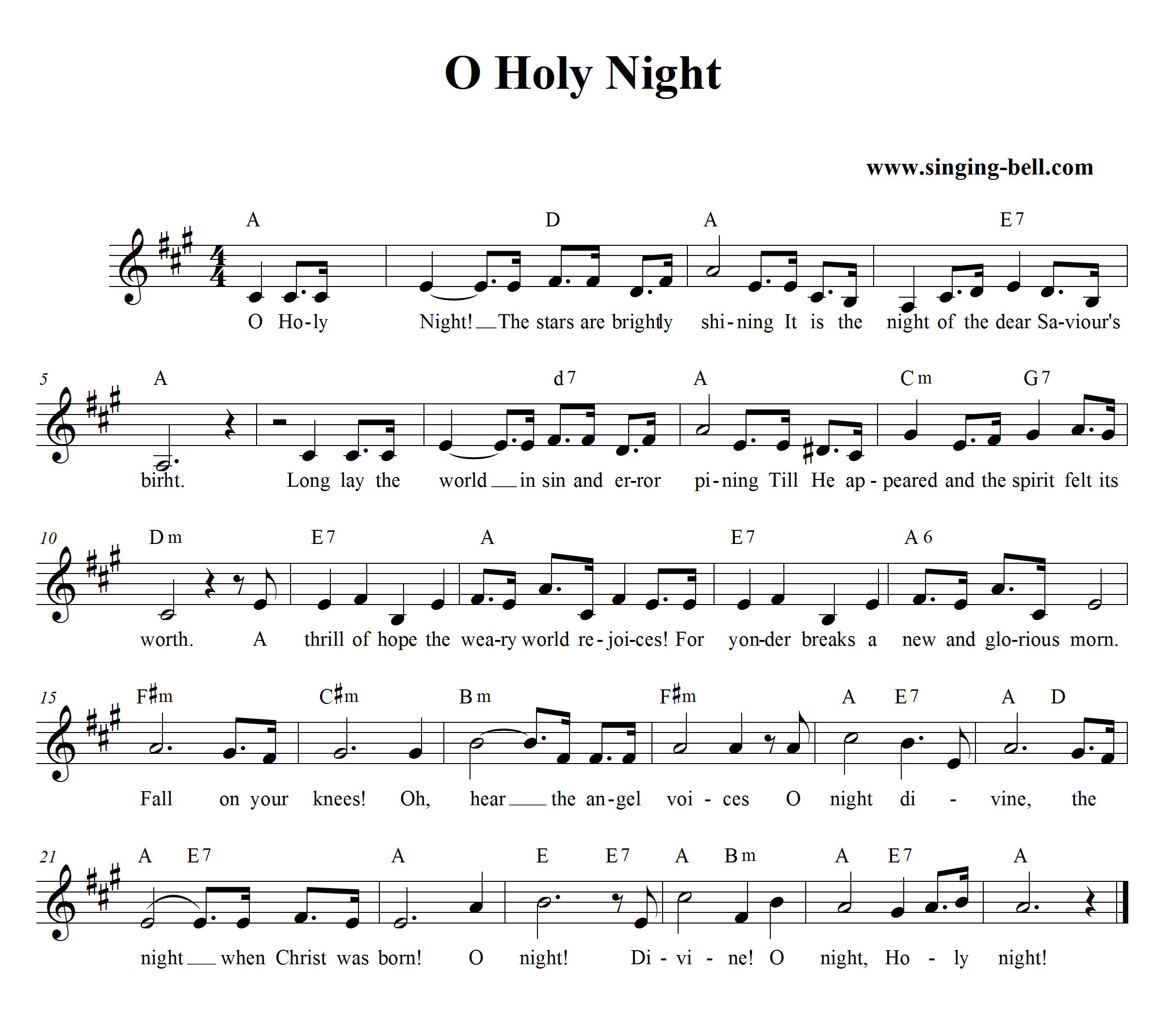 O Holy Night Cantique De No l Free Christmas Carols